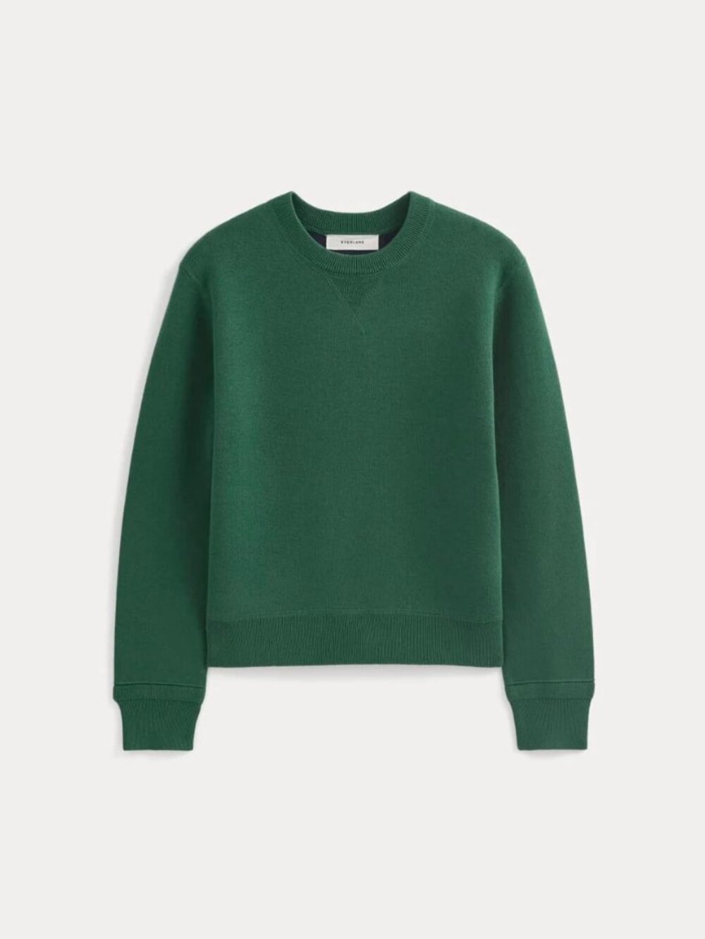EVERLANE Double Knit Crew in Cotton Merino | Hunter Green - Picture 2 of 10